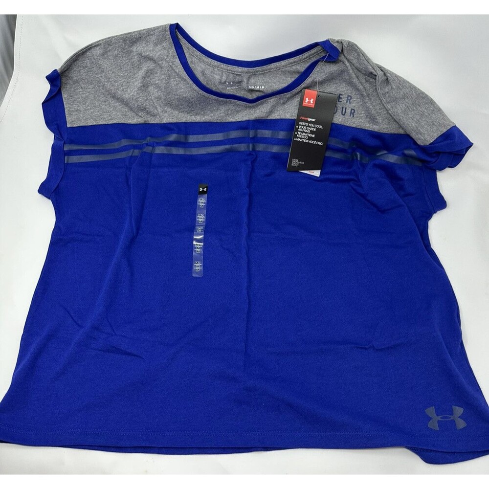 NEW Under Armour Women’s Casual Sports Active Top Loose Fit Blue medium UA